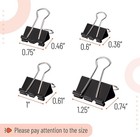 - Binder Clips  100 Pcs  Assorted Sizes  Black Binder Paper Clips   Bulk
