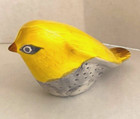Creative Co-op Hand Painted Stoneware Yellow And Gray Bird Figurine
