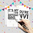 20 Sets Teen Boys Birthday Party Invitations With Envelopes Black White