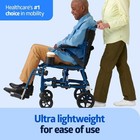 Medline Ultra Lightweight Transport Wheelchair For Adults 19inch Seat Width blue