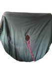 Pottery Barn Classic Velvet Christmas Tree Skirt 60  Red Quilted With Green Trim