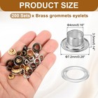200 Sets Grommets Eyelets 4mm Brass Self Backing Eyelets Silver Tone