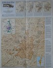 Historical Old City Map Jerusalem Israel West Bank Palestine Mosques Churches