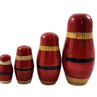 Russian Santa Claus Nesting Dolls Christmas 4 Pcs Set Hand Painted Wooden Vtg
