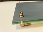 Vtg 1980   s Deco Style Mirror Perfume Tray W glass Rods   Brass Caps Vanity Tray