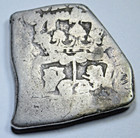 1700 s Guatemala 4 Reales Genuine Spanish Colonial Pirate Treasure Cob 4r Coin