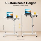 Adjustable Rolling Desk Mobile Portable Laptop Stand Cart Small Sit Standing