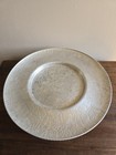 Vtg Hand Finished  Hammered Aluminum Embossed 17  Lazy Suzy Serving Platter 