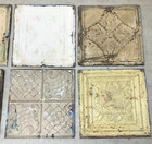 Antique 8 Sq  Foot Shabby Tin Ceiling 12x12 Ceiling Tin Panels Vtg Old 766-26b