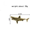 Brass Shark Figurine Miniature Great White Sea Ocean Animal Statue Desk Ornament