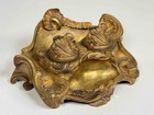 Antique 19thc French Louis Xv Rococo Ornate Gilt Bronze Ormolu Inkwell Inkstand