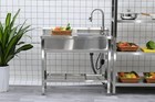 Free Standing Commercial Stainless Steel Sink 39  Kitchen Utility Sink