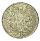 1856 Bb France Franc Silver 50 Centimes Coin Km  794 2