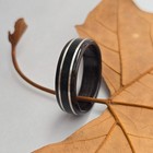 Mens Ebony Wood Black Obsidian And Sterling Silver Inlay Ring Handmade Band