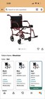 Medline Lightweight Foldable Transport Wheelchair Aluminum Red Adult