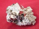 Pyrite Crystal Cube Cluster With Druzy Calcite 100  Natural Peru 178gr