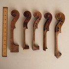 Lot Of 5 Violin Scrolls Heads Necks Antique Repair Restoration Training  vb291