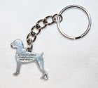 Boxer Uncropped Dog Fine Pewter Keychain Key Chain Ring Fob