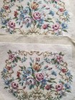 Pr 2 Needlepoint Chair Seat Covers Canvas Pieces  Floral Matching Pillow 12 x16 
