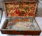 Antique Art Nouveau Box Velvet Line Ornate Brass Decor Jewelry Keepsake Trinkets