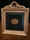 Vintage Elias Fine Pewter Picture Frame 18kt Gold Electroplated Velvet Green 