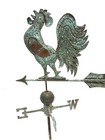 Vintage Unique Large 29  Copper Weathervane Rooster W  Aged Patina