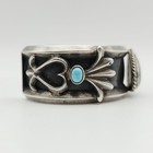 Vintage Native American Sterling Silver Turquoise Cuff Bracelet 