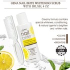 Gena Nail Brite Whitening Scrub 4oz W  Brush Nail Cleaner Brightener Conditioner