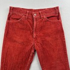 Levi s 646 Corduroy Pants Mens 32x30 Rust Red Vintage 70s White Tab Bell Bottom