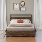 Panana Full queen Bed Frame industrial Metal Platform Bed W 4 Storage Drawers