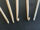 Lot Of 5 Antique Bovine Bone Carved Crochet Hooks