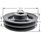 2ak61-1 Double Groove V-belt Pulley 1  Bore 5 95  Od Cast Iron Motor Pulley