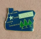 Vtg Oregon Cities Trees Forest Souvenir Pin Salem Portland Eugene Springfield