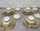 Noritake 175 Christmas Ball  7 Piece 4 Placesettings  Green And Blue Stamp