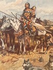 Vintage 1970s      Breaking Camp Art Print  Charles Russell  Wild Western Decor 