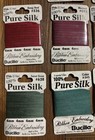 Lot Of 10 New Bucilla 100  Pure Silk Embroidery Ribbon 4   7mm Variety Of Colors