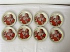 Vintage Coca-cola Santa Metal Coasters Collectible Set Of 8 Holiday Decor