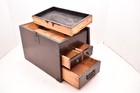 Antique Japanese Wood Suzuribako Calligraphy Ink Writing Tansu Box Safe