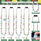 4pcs Light Up Christmas Necklaces Xmas Tree Santa Candy Cane