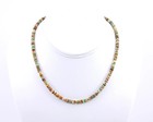 Turquoise And Spiny Oyster Heishi Necklace   Southwestern Beaded Choker  4mm