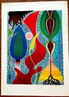 1972 Signed Art Lithograph Jewish Yohanan Simon Hebrew Surrealist Judaica Israel