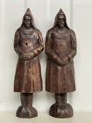 2025 Sale   Pair Of Knights   Soldiers Carved In Oak Circa 1900 - 8 66 Inch High