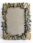 Vintage Metal Enamel Picture Frame Butterflies Leaves 7 1 4x5 5 For 4x6 Photo