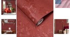 Retro Red Embossed Floral Wallpaper 393in17 7in