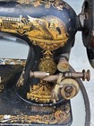 Antique Singer Sewing Machine Model  27 Black With Golden Egypton Sphinx Rare