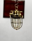 Original Rare Ship Salvaged Brass Marine Ceiling Light Nautical Hanging Fixture
