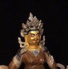 11  Old Tibet Buddhism Temple Bronze 24k Gold Gilt Yellow Jambhala Buddha Statue