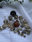 Vintage Rhinestone Jewelry Repair Harvest Craft Lot Glass Stones Buttons