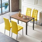 5-piece Dining Table Set  47 In Modern Rectangle Walnut Faux Wood Grai