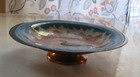 Small Vintage Krelage Holland Hand Painted Enamel On Copper Bird Footed Bowl